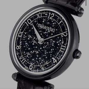 Swarovski Black Crystal Watch Dazzling Made in Switzerland